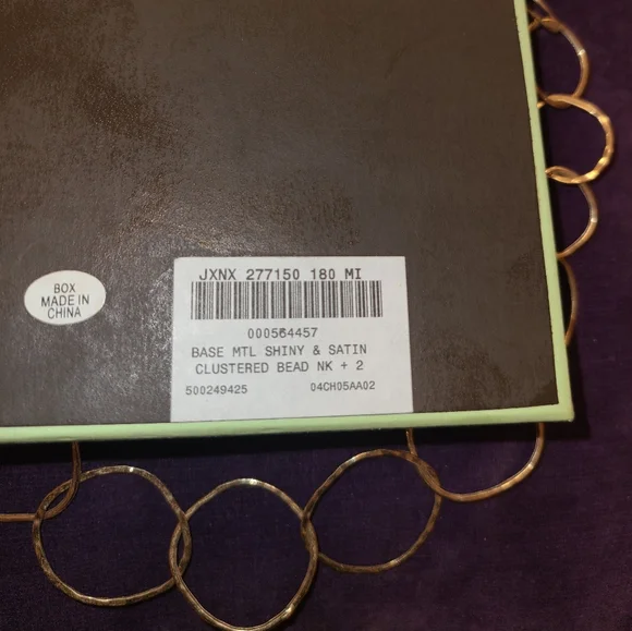 Ross-Simons Base Metal Shiny & Saton Clustered Bead, Gold Tone Necklace - Picture 5 of 5